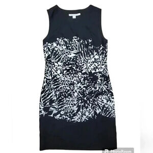 Diane Von Furstenberg leaves print black and white Dress Size 6